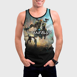 Майка-безрукавка мужская Titanfall Battle, цвет: 3D-черный — фото 2