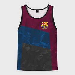 Майка-безрукавка мужская FC Barcelona: Dark polygons, цвет: 3D-черный