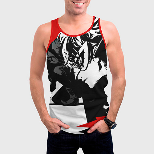 Мужская майка без рукавов Persona 5 / 3D-Красный – фото 3