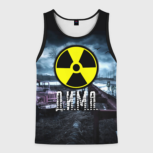 Мужская майка без рукавов S.T.A.L.K.E.R: Дима / 3D-Черный – фото 1