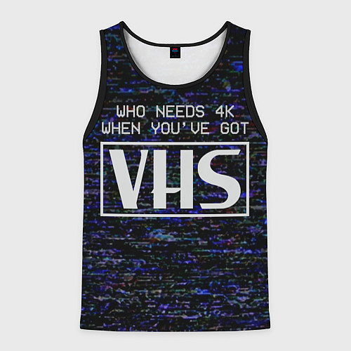 Мужская майка без рукавов 4K VHS / 3D-Черный – фото 1