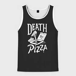 Майка-безрукавка мужская Death By Pizza, цвет: 3D-белый