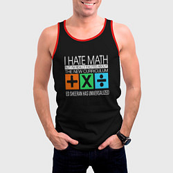 Майка-безрукавка мужская Ed Sheeran: I hate math, цвет: 3D-красный — фото 2