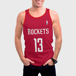 Майка-безрукавка мужская Rockets: Houston 13, цвет: 3D-красный — фото 2