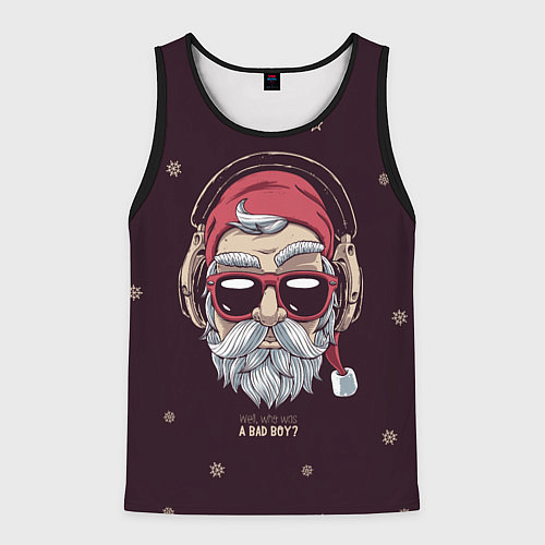 Мужская майка без рукавов Who was a bad boy? / 3D-Черный – фото 1