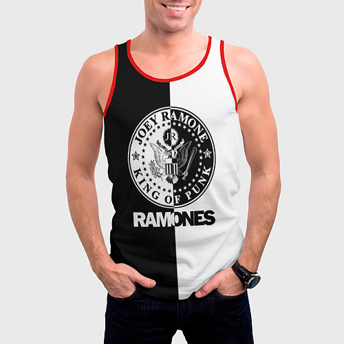Мужская майка без рукавов Ramones B&W / 3D-Красный – фото 3