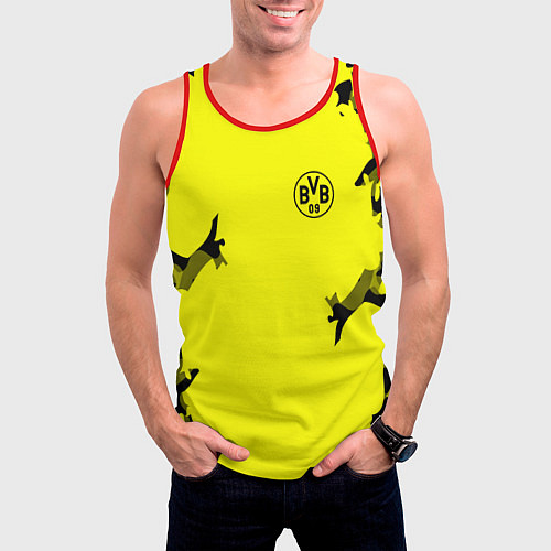 Мужская майка без рукавов FC Borussia Dortmund: Yellow Original / 3D-Красный – фото 3