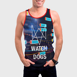 Майка-безрукавка мужская Watch Dogs, цвет: 3D-красный — фото 2