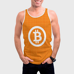 Майка-безрукавка мужская Bitcoin, цвет: 3D-белый — фото 2
