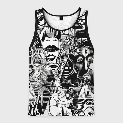 Мужская майка без рукавов Стикербомбинг / 3D-Черный – фото 1