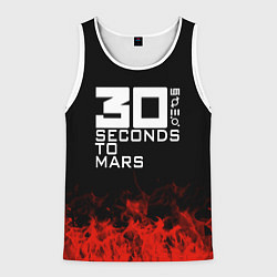 Майка-безрукавка мужская 30 Seconds to Mars: Red Flame, цвет: 3D-белый