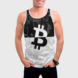 Майка-безрукавка мужская Bitcoin: Poly Style, цвет: 3D-белый — фото 2