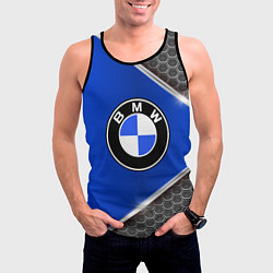 Майка-безрукавка мужская BMW: Blue Metallic, цвет: 3D-черный — фото 2