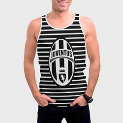 Майка-безрукавка мужская FC Juventus: Black Lines, цвет: 3D-белый — фото 2