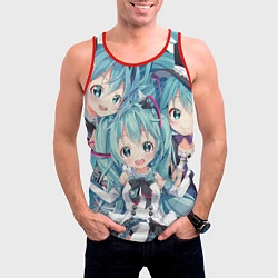 Майка-безрукавка мужская Hatsune Miku, цвет: 3D-красный — фото 2