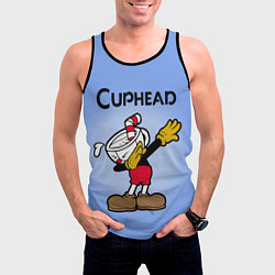Майка-безрукавка мужская Cuphead Dab, цвет: 3D-черный — фото 2