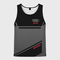 Майка-безрукавка мужская Audi: Crey & Black, цвет: 3D-черный
