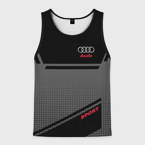 Мужская майка без рукавов Audi: Crey & Black / 3D-Черный – фото 1