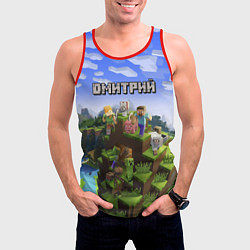 Майка-безрукавка мужская Майнкрафт: Дмитрий, цвет: 3D-красный — фото 2