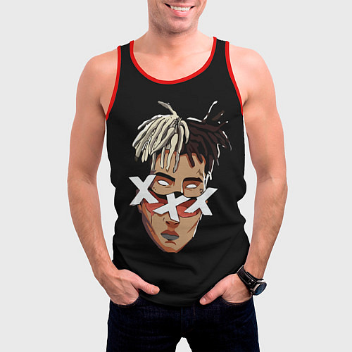 Мужская майка без рукавов XXXTentacion Head / 3D-Красный – фото 3