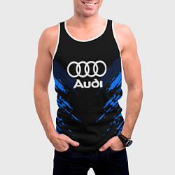 Майка-безрукавка мужская Audi: Blue Anger, цвет: 3D-белый — фото 2