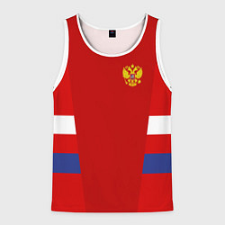 Майка-безрукавка мужская Russia: Sport Tricolor, цвет: 3D-белый