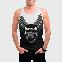 Майка-безрукавка мужская FC Arsenal: Black Style, цвет: 3D-белый — фото 2