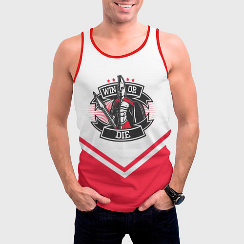 Мужская майка без рукавов Победи или умри / 3D-Красный – фото 3