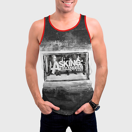 Мужская майка без рукавов Asking Alexandria / 3D-Красный – фото 3