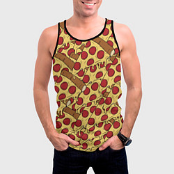 Майка-безрукавка мужская Любитель пиццы, цвет: 3D-черный — фото 2