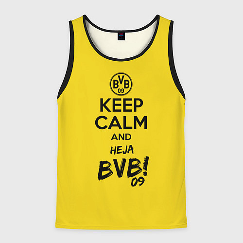 Мужская майка без рукавов Keep Calm & Heja BVB / 3D-Черный – фото 1