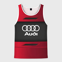 Майка-безрукавка мужская Audi Sport, цвет: 3D-белый