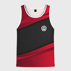 Майка-безрукавка мужская Volkswagen: Red Sport, цвет: 3D-белый