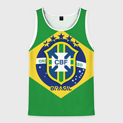 Майка-безрукавка мужская CBF Brazil, цвет: 3D-белый