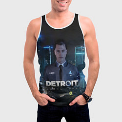 Майка-безрукавка мужская Detroit: Connor, цвет: 3D-белый — фото 2