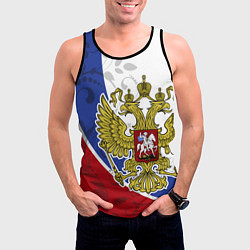 Майка-безрукавка мужская Российская душа, цвет: 3D-черный — фото 2
