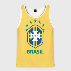 Майка-безрукавка мужская Brazil Team, цвет: 3D-белый