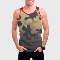 Майка-безрукавка мужская Camouflage Khaki, цвет: 3D-красный — фото 2