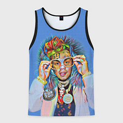 Майка-безрукавка мужская 6IX9INE SWAG, цвет: 3D-черный