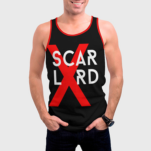 Мужская майка без рукавов Scarlxrd Logo / 3D-Красный – фото 3