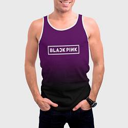 Майка-безрукавка мужская Black Pink: Violet Gradient, цвет: 3D-белый — фото 2