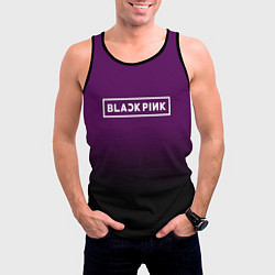 Майка-безрукавка мужская Black Pink: Violet Gradient, цвет: 3D-черный — фото 2