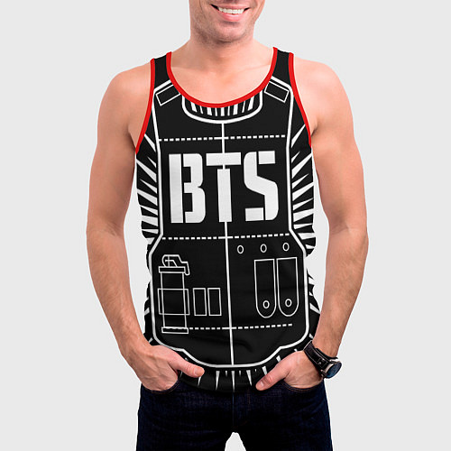 Мужская майка без рукавов BTS ARMY / 3D-Красный – фото 3