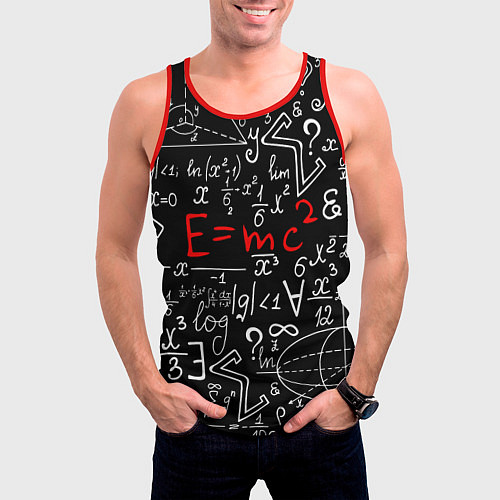 Мужская майка без рукавов Формулы физики / 3D-Красный – фото 3