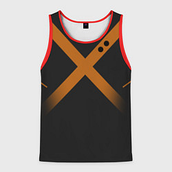 Майка-безрукавка мужская KATSUKI BAKUGOU полосы, цвет: 3D-красный