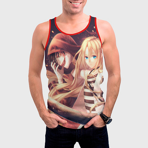 Мужская майка без рукавов Satsuriku no Tenshi / 3D-Красный – фото 3