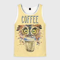 Майка-безрукавка мужская Owls like coffee, цвет: 3D-белый