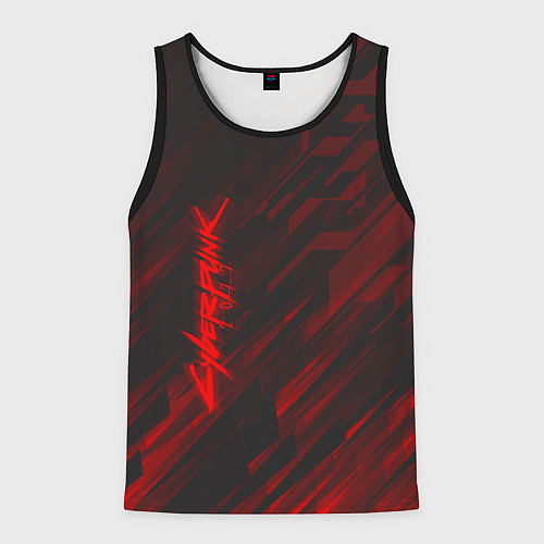 Мужская майка без рукавов Cyberpunk 2077: Red Breaks / 3D-Черный – фото 1