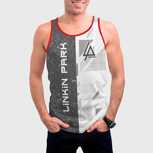 Мужская майка без рукавов Linkin Park: Grey Form / 3D-Красный – фото 3