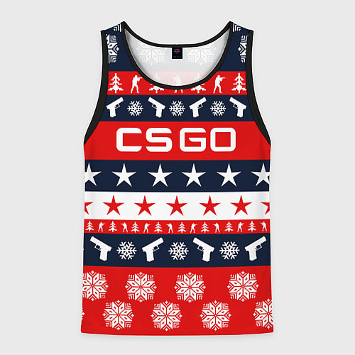 Мужская майка без рукавов CS:GO New Year / 3D-Черный – фото 1